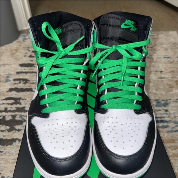 Nike High-Top Sneakers in Black, White, and Green - Picture 1 of 10